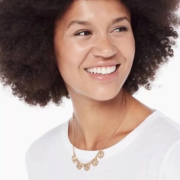 Kate spade putting on the ritz row necklace gold crystal sparkle new NWT - Picture 4 of 12